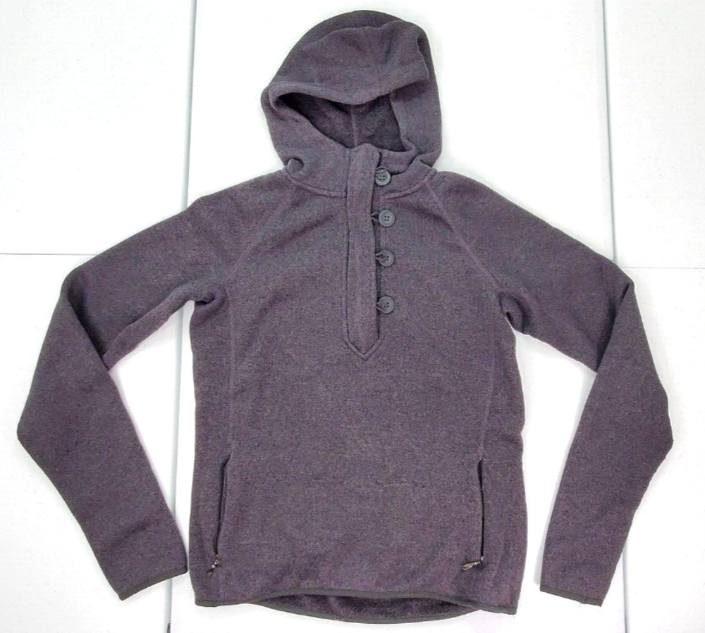 The North Face Women M Crescent Sunshine Hoodie Gray Button Up Sweater/Pullover